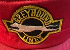 Greyhound Lines Mens Trucker Hat Red Foam Snapback Vintage Logo Baseball Cap Vtg