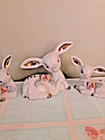 3 Vintage White   Gold Spotted Deer Doe   Fawn Figurines Porcelain Decor      Xmas