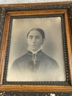 Large Victorian Antique Ornate Frame Gorgeous Portrait Of Woman 1800s Vtg Wood