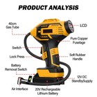 Tire Inflator Air Compressor 20v Cordless Tire Air Pump W 2 Battery For Car bike