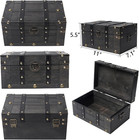 Vintage Wooden Treasure Chest  11  X 7 1  X 5 5   - Decorative Pirate Box With S