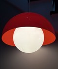 Vintage Pendant Light Mid Century Space Age Plastic Glass Lamp Atomic Ufo Dome