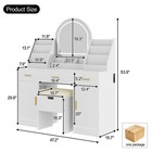 47  Led Mirror Vanity Desk Makeup Dressing Table W Stool Cosmetics Racks 3drawer
