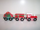 3 Piece Holiday Santa Christmas Tree Wooden Train Fits Brio Thomas Wood Track