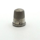 Antique Simons Bros Sterling Silver Sewing Thimble Sz9 Farm House Scene