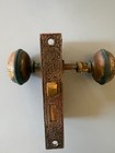 Antique Door Set Victorian Eastlake Backplate Knob Mortise Lock