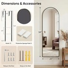 8x20 Over The Door Arched Full Length Mirror Black