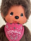 Vintage Monchhichi Girl Monkey Pink Bandanna Satin Bow Thumb Sucking Plush 8 