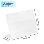 36 Pcs Acrylic Sign Display Holder 1 65x2 3 Inch Small Slant L Shape Label