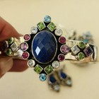 Nicky Butler 925 Sterling Silver Multi Gem Cuff Ring Earring Pendant Brooch Set