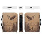 Bible Cover  Pu Leather Bible Case - Bald Eagle Cross  Deer Design For Men  W   