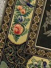 Stunning Vintage Persian Khatam Framed Engraved Metal Art   Bone Miniatures