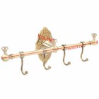 Vintage Towel Storage Shelf Brass Towel Bar Holder Wall-mounted Rack W  4 Hooks