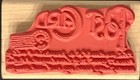 Stampabilities Post Card Postmark Script Rubber Stamp