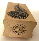 Feather Plume Rubber Stamp Wood Mount Good Stamps 1 5x2 75  Quill