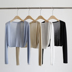 Women Open Front Knit Thin Tops Long Sleeve Shirt Blouse Solid Casual For Dress