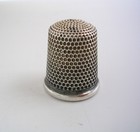 Antique Simons Bro  Sterling Silver Thimble   Full Knurling plain Border size 11