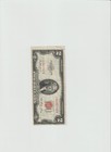 1953-b  2 Red Seal  star   Note In Lightly Circulated Condition 