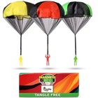 Parachute Toys For Kids - Tangle Free Outdoor Flying Red Yellow Green