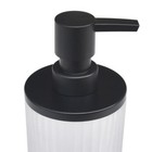 Ribbed Glass Metal Soap Pump Liquid Lotion Dispenser Modern Vintage Bathroom New