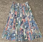 Rare Vtg Medium Boho Skirt Colorful Pastel Aztec Southwestern Midi Maxi Usa 90s