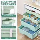 Craft Cart rolling Cart With Drawers storage Cart With 5 Drawers And Wooden T   