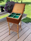 Early  English Scorched Bamboo Sewing plant Stand