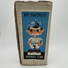 Vintage 1960s New York Mets Bobblehead Nodder Gold Base W  Original Box Rare