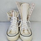Converse Xxhi White Canvas Stripes Fold Down Shoes Made In Usa Mens Sz 8 Vtg