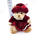 Vintage Alexandra Russ Bear Plush Russ Berrie   Co Red Dress Hat With Tag