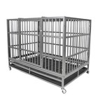 Heavy Duty 47 Inch Dog Crate Metal Cage Kennel High Anxiety Pet Cage New