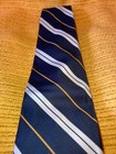 Qiana By Regal Men   s Blue Geometric Tie  Vintage  1970s  Mid-century Modern