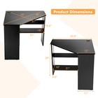 Costway Triangle Writing Workstation Corner Computer Desk W  Storage Shelf