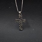 Irish Celtic Knot Trinity Cross Pendant Sterling Silver Christian Faith Gift