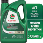 Gtx High Mileage 5w-20 Synthetic Blend Motor Oil  5 Quarts  Pack Of 3