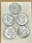 1878-1921 Morgan Silver Dollar Au   Unc Lot Of 5 Bullion 90  Collection Set