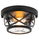 Flush Mount Ceiling Light Fixture Black  2-light Modern Farmhouse Porch Light 