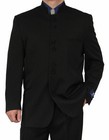 New Men s 2 Pc Mandarin Collar  Nehru Church Pastor Suit Solid Color Style 5905