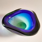 Mid Century Murano Ashtray  Sommerso Flavio Poli - Dish  Art Glass  Blue Purple