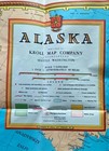 Vintage Large Kroll Map Co  43    X 38    Fold Out Wall Map Of Alaska - Very Good