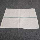 12 Cotton Bar Towels Restaurant Cleaning Towels 23x15 White Teal Stripe Thin
