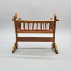 Vintage Dollhouse Miniatures Wooden Baby Rocking Cradle 4 25 l X 3 5h   Euc 