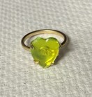 1950   s Lime Green Heart Shape Cracker Jack Ring