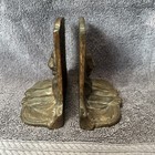 Antique Cast  Copper Coated Iron Lion Bookends Set