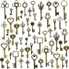 100 250 G Vintage Antique Assorted Mixed Color Metal Key Charms For Bronze
