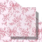  Vintage Floral Bow Wrapping Paper Roll  Mini Roll  Elegant Pink Floral Bow