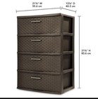 Sterilite 4 Drawer Wide Weave Tower  Plastic D  cor Drawers With Pull Handles