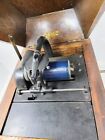 Antique Edison Amberola 30 Blue Cylinder Record Player Phonograph