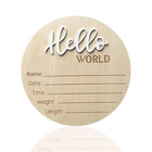Baby Announcement Sign Wooden 5 9 Inch Hello World Birth Nursery Decor White