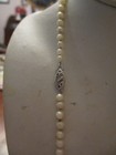 Vintage 14k Gold Filigree Clasp Salt Water Graduated Cultured Pearl Necklace 20 